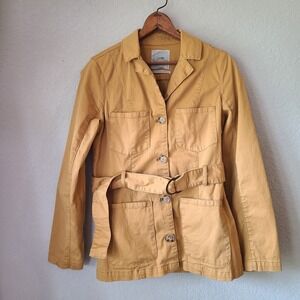 Urban Outfitters Womens‎ Medium Mustard Yellow Utility Military Jacket Trench